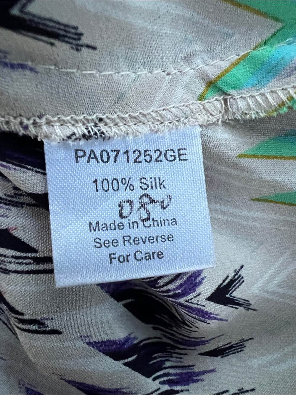 Parker Sleeveless Chevron-Print Button Blouse in Purple, Teal & Cream - Picture 4 of 5